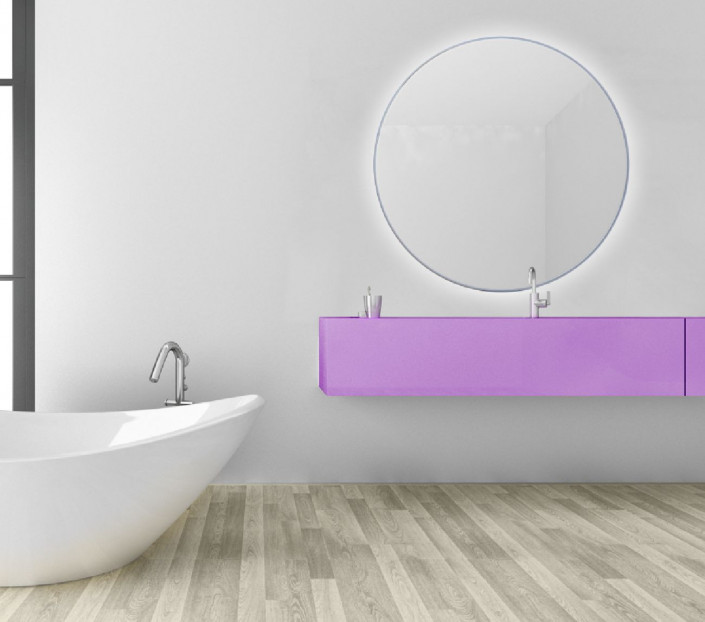 Specchio tondo da bagno su misura retroilluminato MIT Design Store