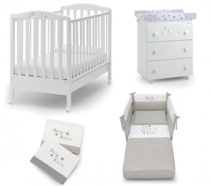 Set cameretta neonato Baby Dream  Grigio - MIT Design Store