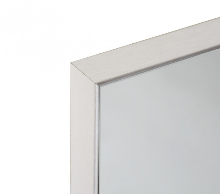 Specchio da bagno con profilo rivestito in vera foglia d'alluminio NORMA Prodotto Italiano Orizzontale 80x70 cm 
